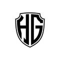 HG letter logo with cool shield