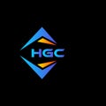 HGC abstract technology logo design on Black background. HGC creative initials letter logo concept