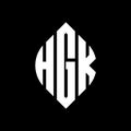 HGK circle letter logo design with circle and ellipse shape. HGK ellipse letters with typographic style. The three initials form a Royalty Free Stock Photo