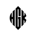 HGK circle letter logo design with circle and ellipse shape. HGK ellipse letters with typographic style. The three initials form a Royalty Free Stock Photo