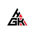 HGK triangle letter logo design with triangle shape. HGK triangle logo design monogram. HGK triangle vector logo template with red Royalty Free Stock Photo