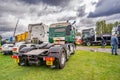 A row of HGVs and lorries parked up at the annual Truck Fest public open day held at the East of England Showground