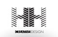 HH H H Lines Letter Design with Creative Elegant Zebra