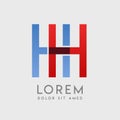 HH logo letters with blue and red gradation