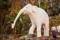 HHA-AN, MYANMAR, BURMA - MARCH 2016: Big statue white elephant