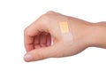 Hhand with Adhesive Bandage Royalty Free Stock Photo