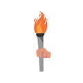 Flaming Torch in The Hand. Symbol of Passion and Triumph