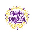 HHappy Dussehra -  hand drawn brush pen lettering Royalty Free Stock Photo