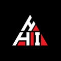 HHI triangle letter logo design with triangle shape. HHI triangle logo design monogram. HHI triangle vector logo template with red Royalty Free Stock Photo