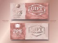 High quality gift voucher set in pink gold tone Glitter theme decoration. Elegant Twinkling. Illustration/vector Royalty Free Stock Photo