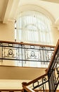 Hhigh window above stairs in house Royalty Free Stock Photo