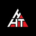 HHT triangle letter logo design with triangle shape. HHT triangle logo design monogram. HHT triangle vector logo template with red Royalty Free Stock Photo