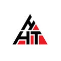 HHT triangle letter logo design with triangle shape. HHT triangle logo design monogram. HHT triangle vector logo template with red Royalty Free Stock Photo