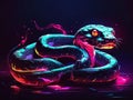 Angry looking snake with neon effect