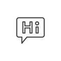 Hi chat comment line icon