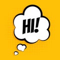 Hi, comic book bubble text retro style. Vector illustration Royalty Free Stock Photo