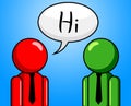 Hi Conversation Shows How Are You And Chinwag Royalty Free Stock Photo