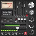 Hi-End User Interface Elements for audio player Royalty Free Stock Photo