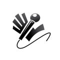 Hi five hand with microphone vector illustration