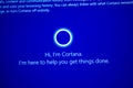 Hi, I`m Cortana -message on computer display during windows 10