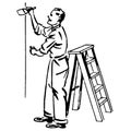 Vintage Clipart 191 Cartoon Man Painting