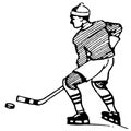 Vintage Clipart 86 Ice Hockey Player