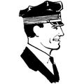 Vintage Clipart 134 Policeman Head Face