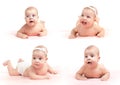 Hi-res collection of smiling infant isolated