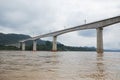 hi-speed railway bridge crossing mekong river in luangprabang northern of lao Royalty Free Stock Photo