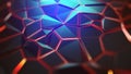 Cyber field in neon rays, big data array and techno innovation