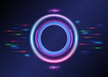 Hi-tech background light circles and tech circles multicolored glowing lines Royalty Free Stock Photo