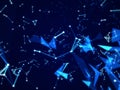 Hi-tech Background With line abstract Connecting Network background, blue polygon theme