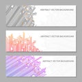 Hi-tech banners with microchip elements and copy space for any text on white background