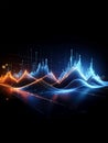 Abstract background with a glowing chart. hi-tech bars Royalty Free Stock Photo