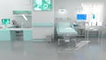 hi-tech clinic room, medical healing - fictional design computer generated abstract 3D illustration