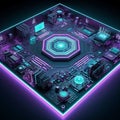 Hi-Tech Computer Interior with Energy Core Royalty Free Stock Photo