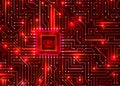 Hi tech digital redbackground, cpu, vector Royalty Free Stock Photo