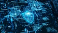 Hi-Tech digital technology cyber security display holographic information abstract background