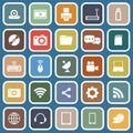 Hi-tech flat icons on blue background