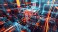 Hi-tech glowing futuristic abstract geometric background. Generative AI