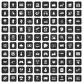 100 hi-tech icons set black Royalty Free Stock Photo