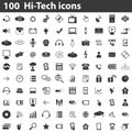 100 Hi-Tech icons set Royalty Free Stock Photo