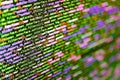 Hi-tech modern screen of data, digits and chars on monitor. Code of javascript language on white background. Css3 code on a Royalty Free Stock Photo