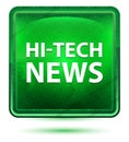 Hi-tech News Neon Light Green Square Button Royalty Free Stock Photo