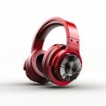 Hi Tech Red Overear Bluetooth Headphones Royalty Free Stock Photo