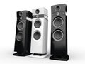 Hi-tech speakers - black and white Royalty Free Stock Photo