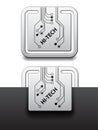 Hi-tech square circuit board attached labels