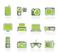 Hi-tech technical equipment icons Royalty Free Stock Photo