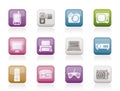 Hi-tech technical equipment icons