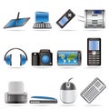 Hi-tech technical equipment icons Royalty Free Stock Photo